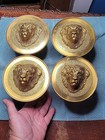 Vintage Brass Lion Head Relief Curtain Tiebacks Holdbacks 2 Pair