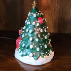 Coca-cola Polar Bear Christmas Tree Lighted Corded Figurine Red Lights And Music