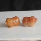 Two Mini Hand Carved Gemstone Crystal Pig Figurine Animal Statue Carving Offi   