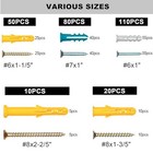 270pcs Drywall Anchors And Screws Kit Gold   Silver For Wall Hanging   Mounting