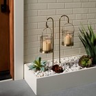 2ct Outdoor Stake Led Candle Lantern Antique Brass Finish - Hearth  