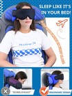 Travel Pillow For Airplanes With Head Strap   Eye Mask  360   Support Headrest