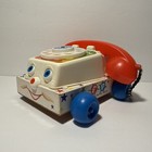 Vtg 1961 Fisher Price Chatter Phone  747 Telephone Pull Toy With Moving Eyes