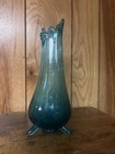 L e  Smith Mid Century Modern Vintage Tri Foot Swung Glass Vase