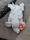 Rare Ty Beanie Baby Peanut The Elephant Light Blue Pvc Pellets Tag Error-1995