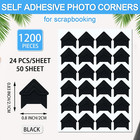 1200 Pcs Photo Corners Self Adhesive Black Picture Corners For Scrapbooking Stam