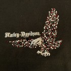 Harley Davidson Womans Shirt Black Bejeweled Eagle Half Sleeve Pullover Size S