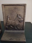 2 Vintage Bradley   Hubbard Scottie Terrier Dog Cast Metal  Bookends 