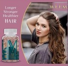 Weem Hair Skin And Nails Gummies  Vegan Biotin Vitamins  Healthy Hair- Pack Of 3