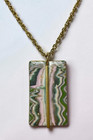 Handmade Olive Green   Pink Polymer Clay Pendant Necklace And Earring Set Cable