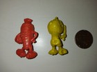 2 Vintage Cereal Premiums Vegetable Sports Rubber Figures Vending Gumball Prizes