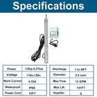 2 5  Od 1 2hp Deep Well Submersible Pump 110v 13gpm 141ft Max 33ft Cord 1in Npt