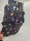 Black Heart Print Dog Puffer Vest Jacket With Built-in Harness Fleece Top Zip s 