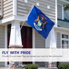 Anley 2 Pack Fly Breeze 3x5 Feet Michigan State Flag - Mich  Mi Flags Polyester
