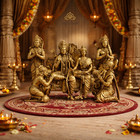 Brass Ram Darbar Idol     Lord Ram Sita Lakshman Hanuman Statue For Home Temple
