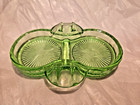 Vintage Hazel Atlas Uranium Green Depression Glass Ashtray