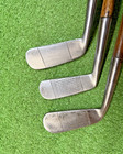 3 Vintage Hickory Wood Shaft Putters All Made In Scotland