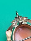 Antique Old Victorian Ornate Gold Plated Carved Cameo Brooch