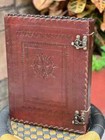 Compass Leather Ring Binder Grimoire Cover Notebook Office Folder 13 