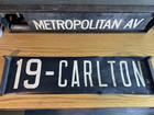 Ny Nyc Bus Roll Sign Brooklyn Bklyn Carlton Avenue Prospect Heights Old Vintage