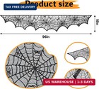 Halloween Mantle Scarf Fireplace Cover 18 X 96 Inch Black Lace Cobweb Fireplace