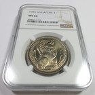 1984 Ngc Ms66 - Singapore  1 One Dollar Coin  60982a