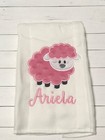 Handmade Baby Burp Cloth Lamb With Personalized Name