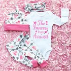 4pcs Newborn Infant Baby Girl Outfits Clothes Set Romper Bodysuit pants Leggings