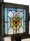   Antique Stained Glass Window Colorful   18 5 X 19 5   Architectural Salvage