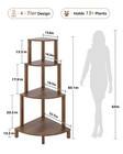 Bamworld Corner Plant Shelf 4-tier Plant Stand Indoor Wood Plant Rack 60 Inch