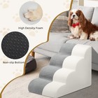 Indoor Pet Stair Grey Memory Foam 4 Non-slip Step 28d Dog Cat Ladder