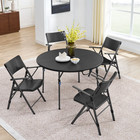 Mainstays 4 Foot Fold-in-half Round Plastic Table  Indoor Outdoor  Black