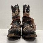 Rockin Country Rc5005 Brown Leather Leopard Print Western Cowboy Boots Size 10m