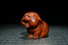 Chinese Antique Vintage Boxwood Carving Exquisite Tiger Statue Collection Decor