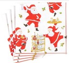 Nib Caspari Christmas Cocktails With Santas Cocktail Paper Napkins  20  3 Ply
