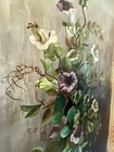 Antique 19th Century European Still Life Flowes Oil Painting Old Roses Uk 1880s