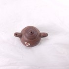 Miniature Clay Floral Teapot Vintage Figurine Brown Tiny Teapot 