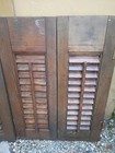Pair Of Vintage Wooden Shutters W louvers That Work 133 4x19