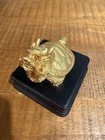 Vintage Golden Feng Shui Dragon Turtle Statue Legendary Chinese Creature Trinket