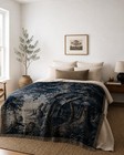 Vintage Style Tapestry Blanket Loyal Hunting Dog In Woodland Scene