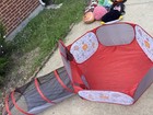 Pop-up Kids Play Tent W  Crawl Tunnel  Solar System Space Theme  Red gray