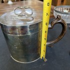 Sarreguemines Silver Plate Metal-mounted Tankard Ice Bucket Vintage 1940s Spain