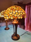 Pair Of Table Lamps Color Creations River Rock Stone Agate Tania Bricel Tiffany