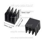12x12x12mm With Or Without Tape Black Anodized Heatsink Radiator Cooler For Ic