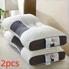 2 Pcs Ergonomic Neck Pillow Help Massage  Soft  Adjustable Sleeping 100 