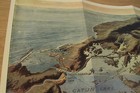 Antique 1913 Map  the Panama Canal  bird s-eye-view panoramic 