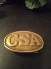 Vintage Csa Solid Brass Oval Belt Buckle From The 1970s