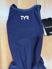 Tyr Women   s Thresher Navy Open Back Competition Knee Suit New W  Tag Retail  200