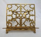 Vintage Solid Ornate Brass Folding Adjustable Book Bible Cookbook Stand Display