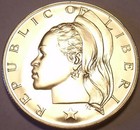 Rare Proof Liberia 1970 25 Cents only 3 464 Minted free Shipping